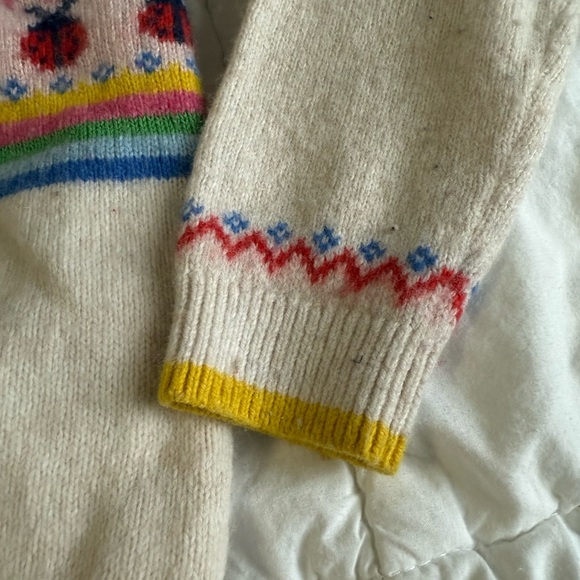 Mini Boden Yellow Knit Cardigan with Multicolor Accents - Picture 4 of 5